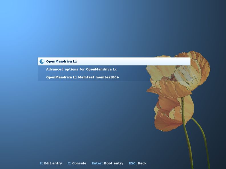 Skórka menedżera GRUB w OpenMandrivie
