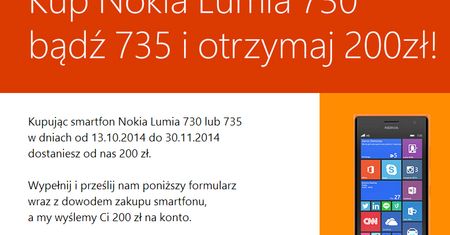 Microsoft rozdaje 200 zł za zakup wybranych telefonów Nokia Lumia