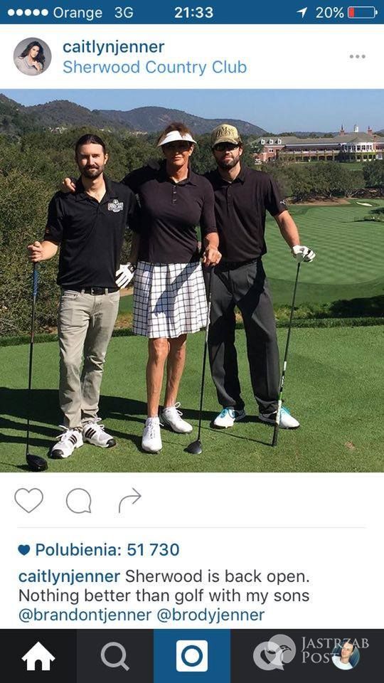 Caitlyn Jenner z synami na polu golfowym