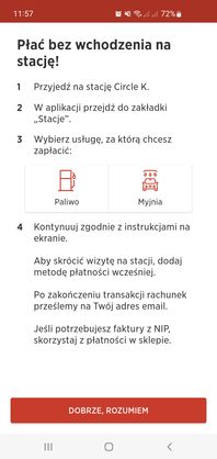 Pierwsze uruchomienie aplikacji Circle K