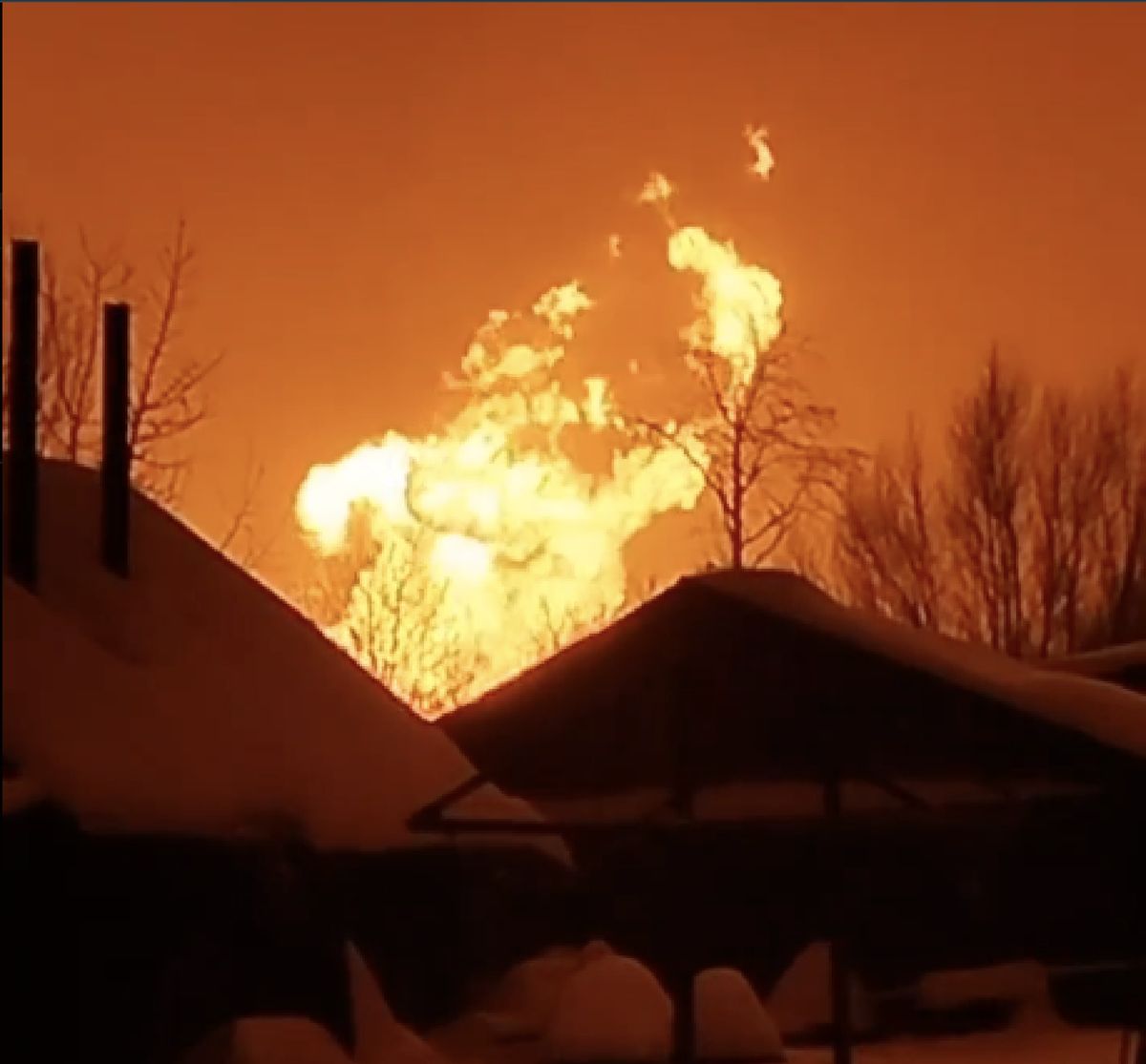 Ogień widziany z daleka. Rosyjski gazociąg stanął w ogniu