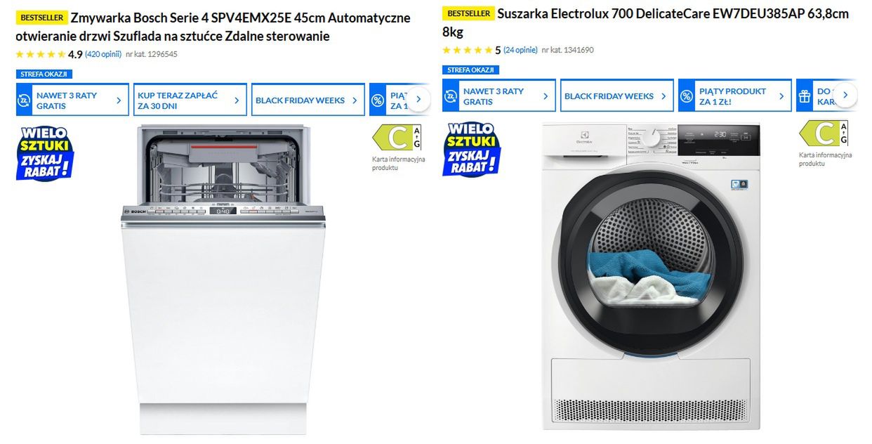 Zmywarka i suszarka w promocji w RTV Euro AGD