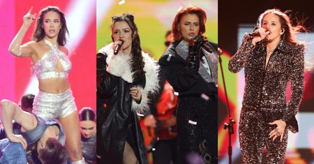 Gwiazdy na scenie i ściance "Sylwestra z Dwójką": Natasza Urbańska, Michał Wiśniewski, Michał Szpak, Blanka