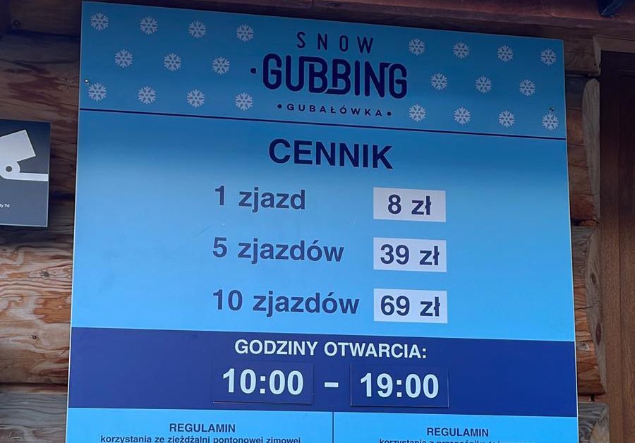  Karnet pięciu zjazdów 39 zł 