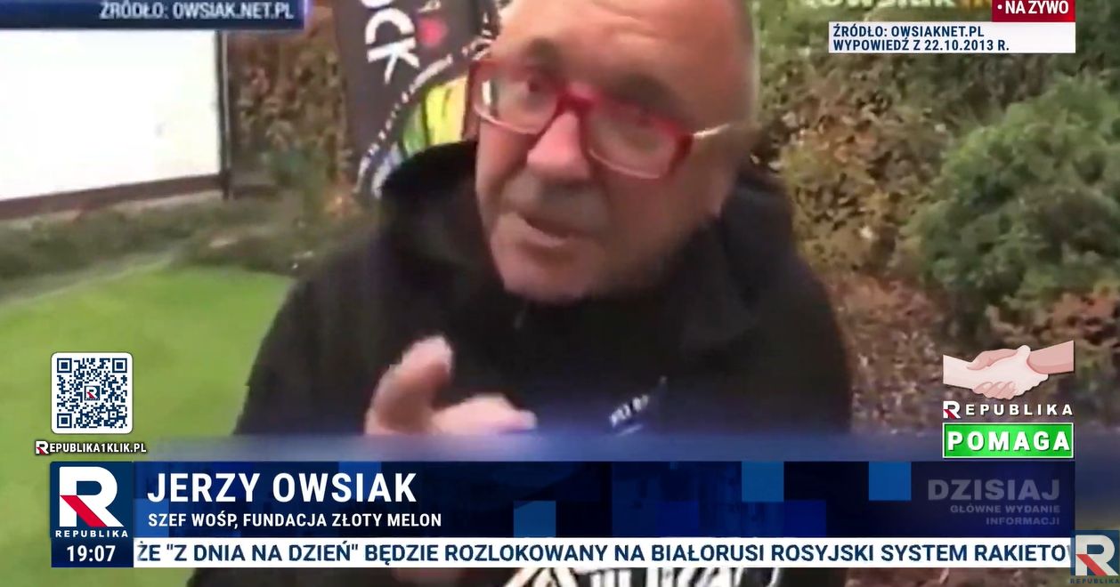 Materiał Telewizji Republika uderzający w WOŚP i Jerzego Owsiaka