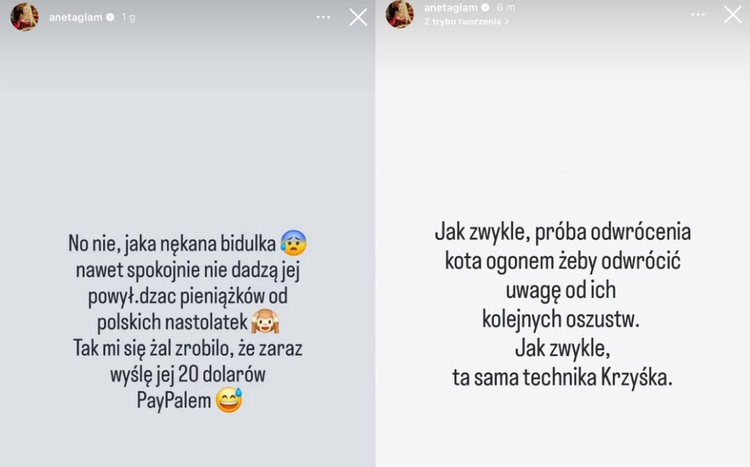 Aneta Glam odpowiada Caroline