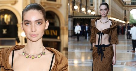 27-letnia CÓRKA Paula Walkera ODSŁANIA BRZUCH na pokazie Vogue w Mediolanie (FOTO)