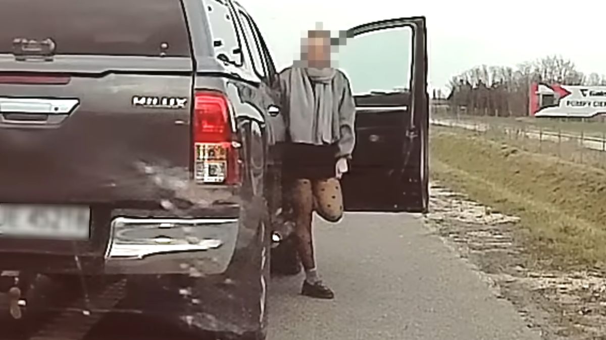 Wulgarne gesty policjantki na S7.