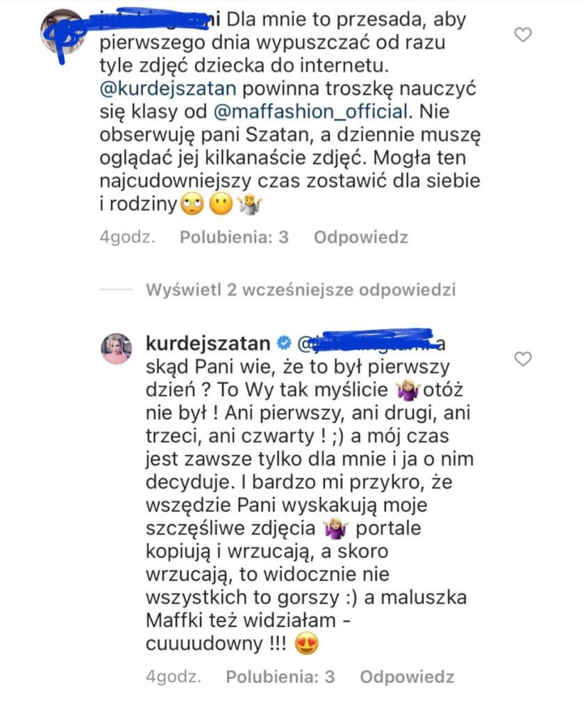 Dyskusja na temat zdjęć synka Basi Kurdej-Szatan przybrała ostry ton