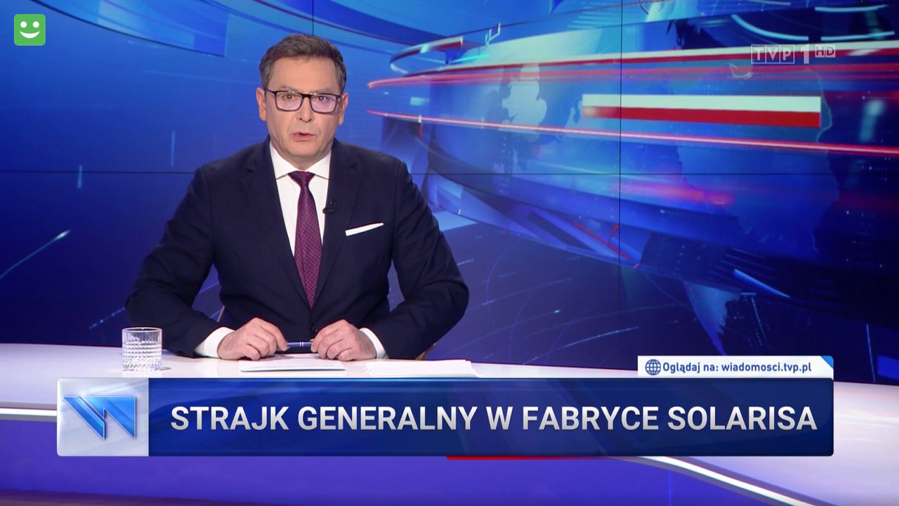 Przez tydzień ani słowa o strajku generalnym. "Wiadomości" TVP w końcu znalazły pretekst