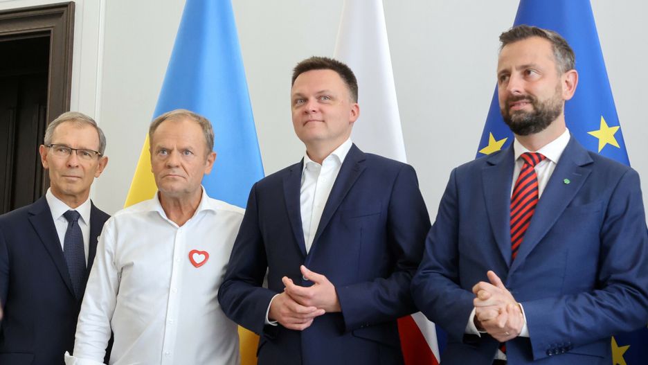 Donald Tusk, Szymon Hołownia i Władysław Kosiniak-Kamysz