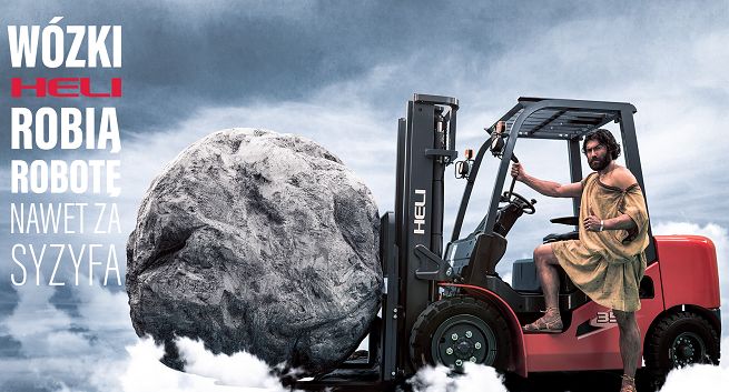 Wózki widłowe Heli w reklamie „robią robotę nawet za Syzyfa” (wideo)