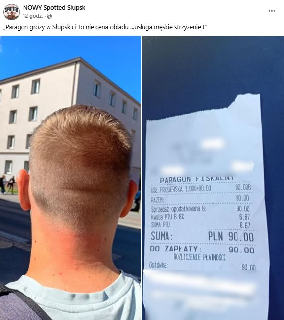 Pokazał, ile zapłacił u fryzjera.