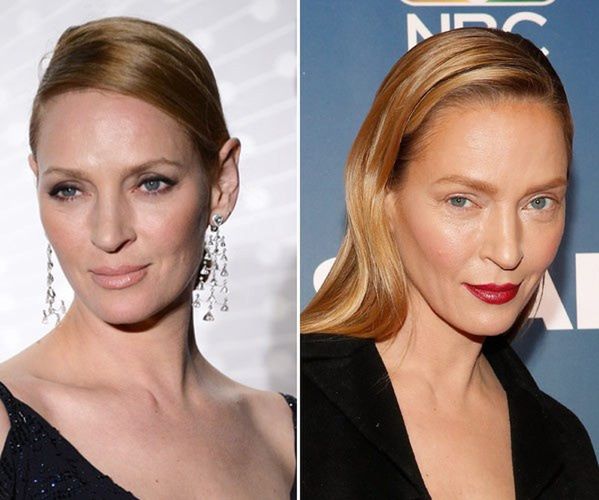 Z twarzą - albo na twarzy. Uma Thurman nabrała świat