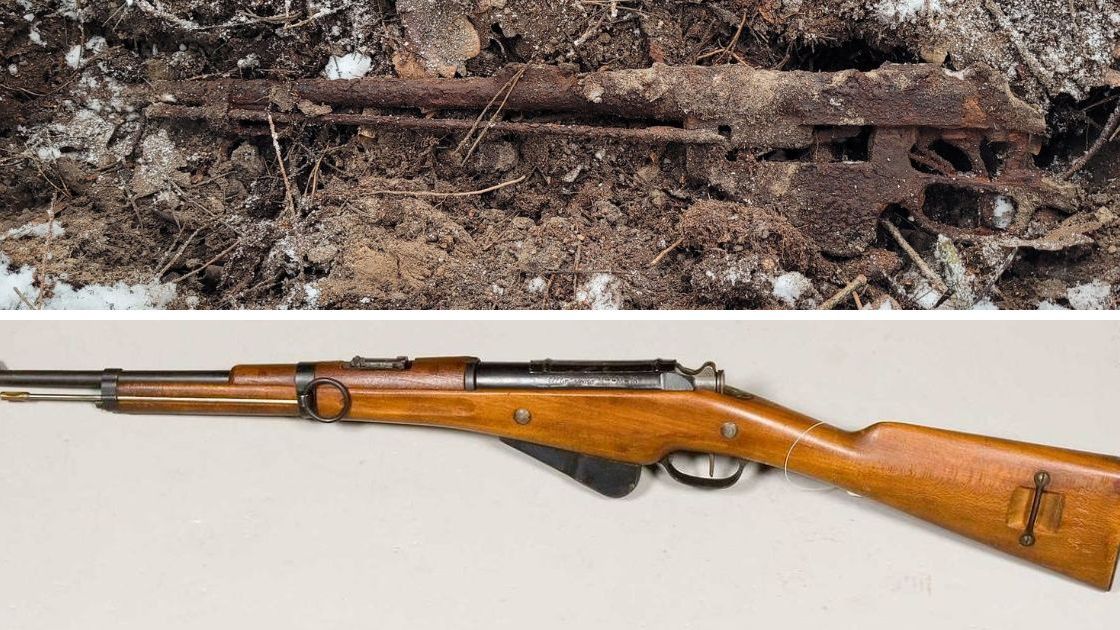 Poszukiwacz skarbów odnalazł karabin z 1916 roku 