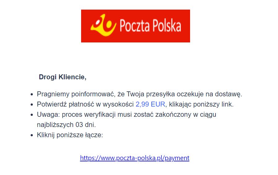Oszust liczy na wpłaty pieniędzy, podszywając się pod Pocztę Polską, fot. Oskar Ziomek.