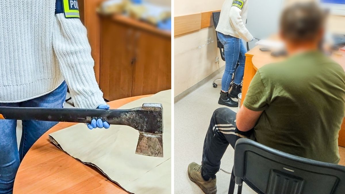 Zaatakował policjantów siekierą