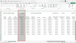 Excel: zaznaczamy kolejną kolumnę po tej, która ma być blokowana