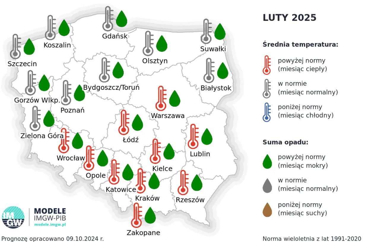 Zima 2024/2025. Prognoza pogody IMGW