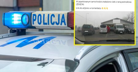 Tragedia na parkingu przy markecie. Znaleziono mężczyznę z raną postrzałową