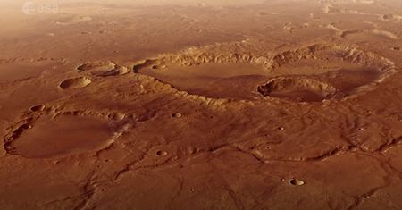 Krater Schiaparelli na Marsie na nowych zdjęciach sondy Mars Express