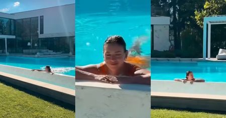 Klaudia Halejcio pluska się w OGROMNYM basenie przy wartej miliony willi. Taka to pożyje?