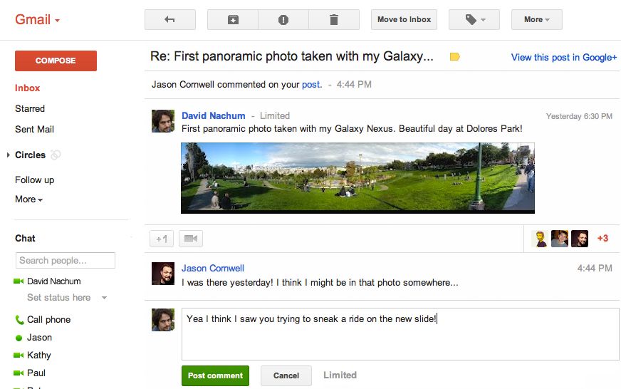 Interaktywne powiadomienia z Google+ w Gmailu. Czy to dobry pomysł? 2