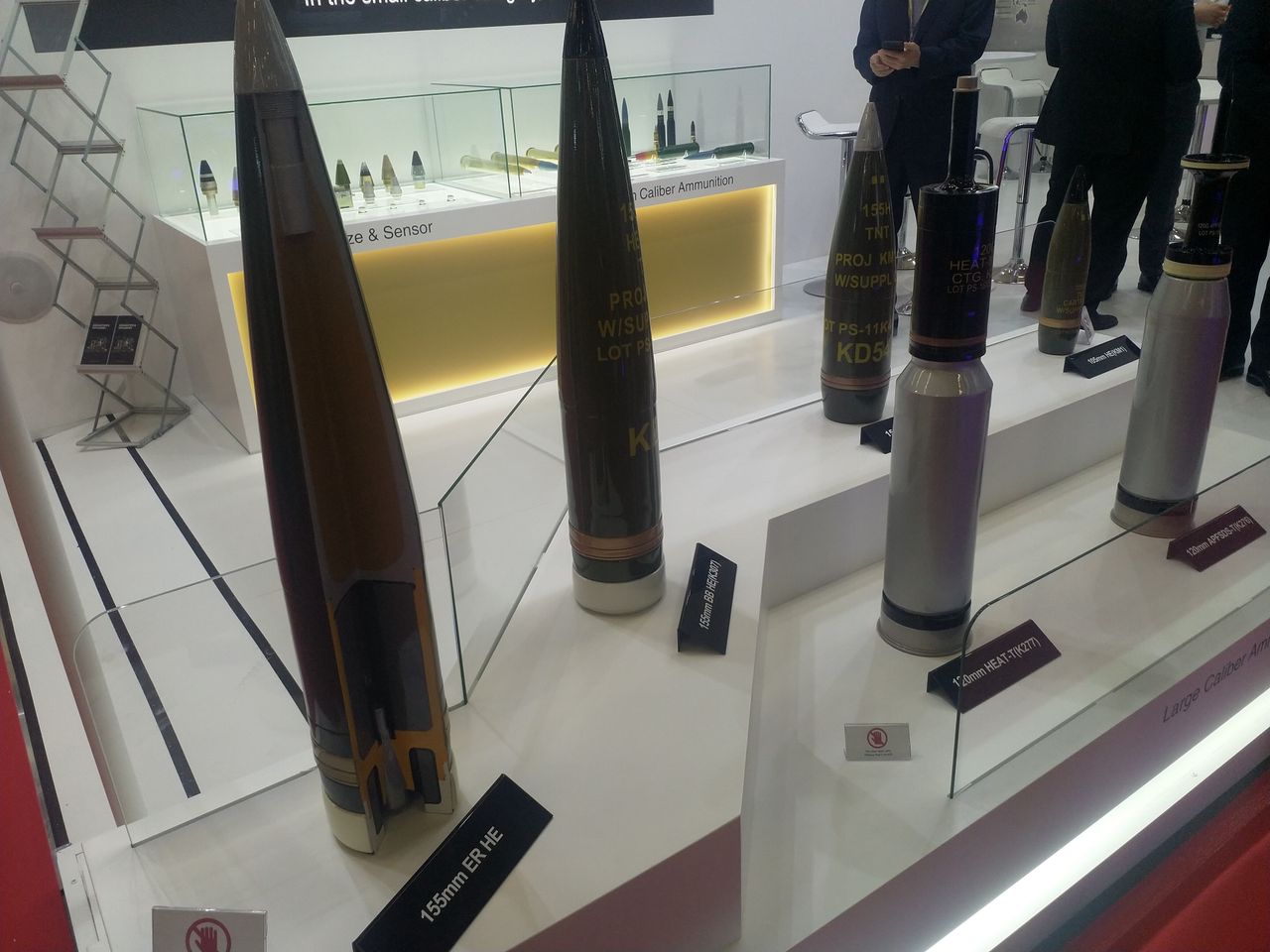 Exhibition of ammunition including artillery and tank from Poongsan Corporation during the MSPO 2023 trade fair.