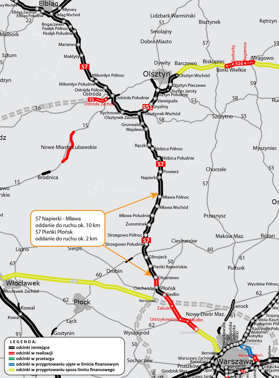 Mapa inwestycji drogowej