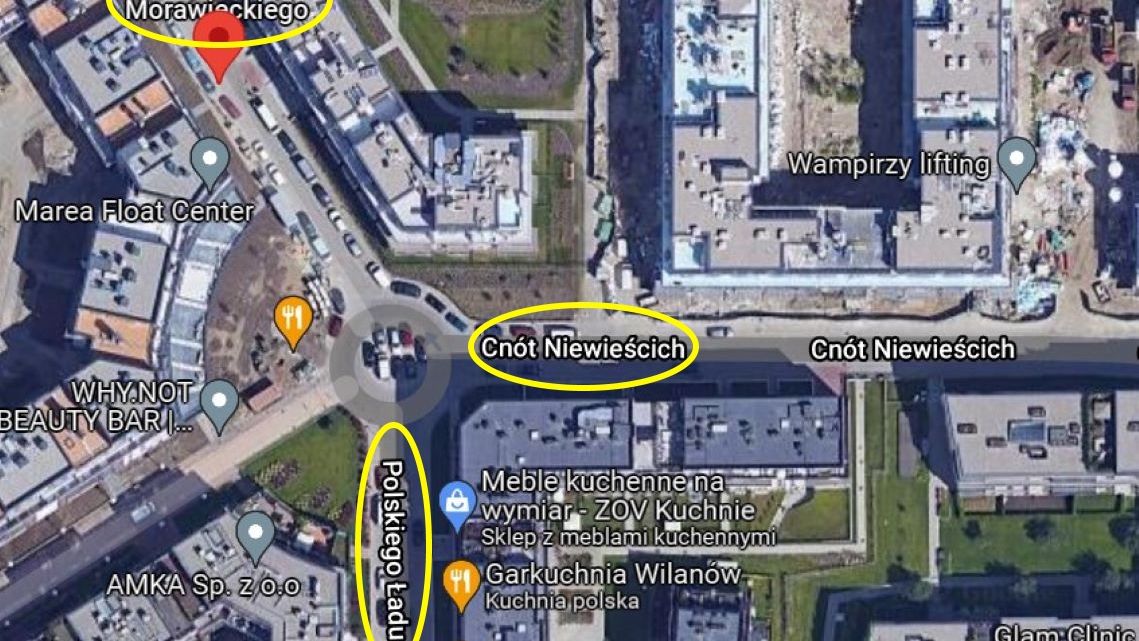 Nowe nazwy ulic na mapie Wilanowa 