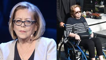 Dawno niewidziana Elżbieta Zapendowska pojawiła się na pogrzebie Soyki. Słynna jurorka porusza się na wózku inwalidzkim