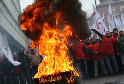 Protest katowickich związkowców
