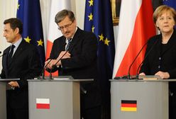 Merkel, Sarkozy i Komorowski w Wilanowie