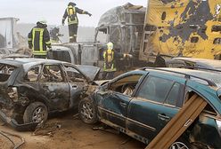 Karambol stanął w ogniu