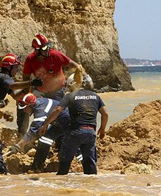 Akcja ratunkowa na plaży w Albufeira