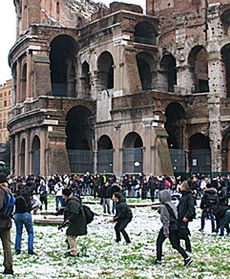 Bitwa na śnieżki pod Koloseum