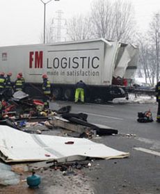 Zderzenie dwóch tirów