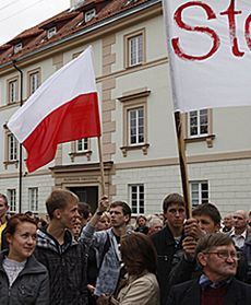 Protest w obronie polskich szkół na Litwie