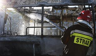 Pożar autobusu w Białymstoku