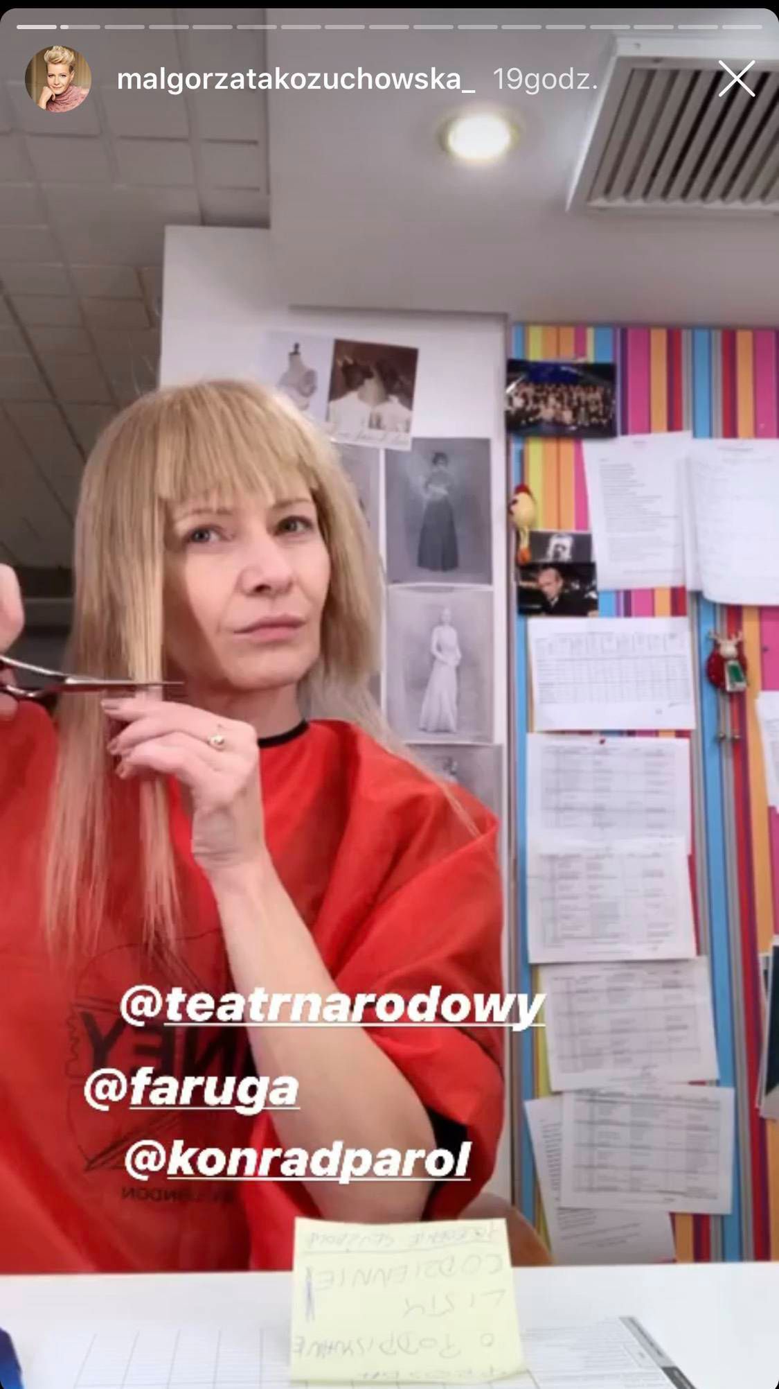 Małgorzata Kożuchowska sama ścina sobie włosy
