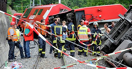 Wypadek pociągu w szwajcarskich Alpach