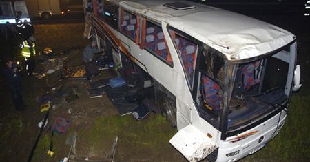 Wypadek autokaru pod Słupskiem
