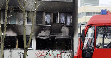 Zniszczony wybuchem blok w Szczecinie