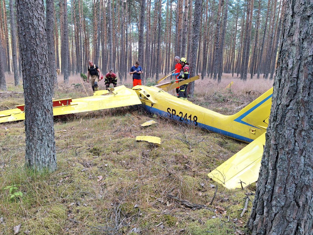 Wypadek szybowca obok lądowiska w Borsku