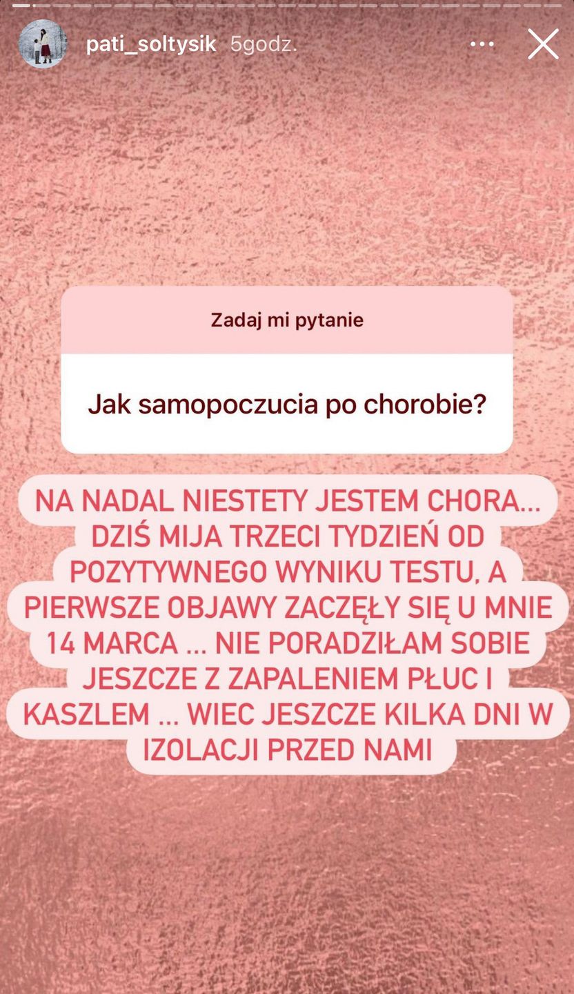 Patrycja Sołtysik o koronawirusie