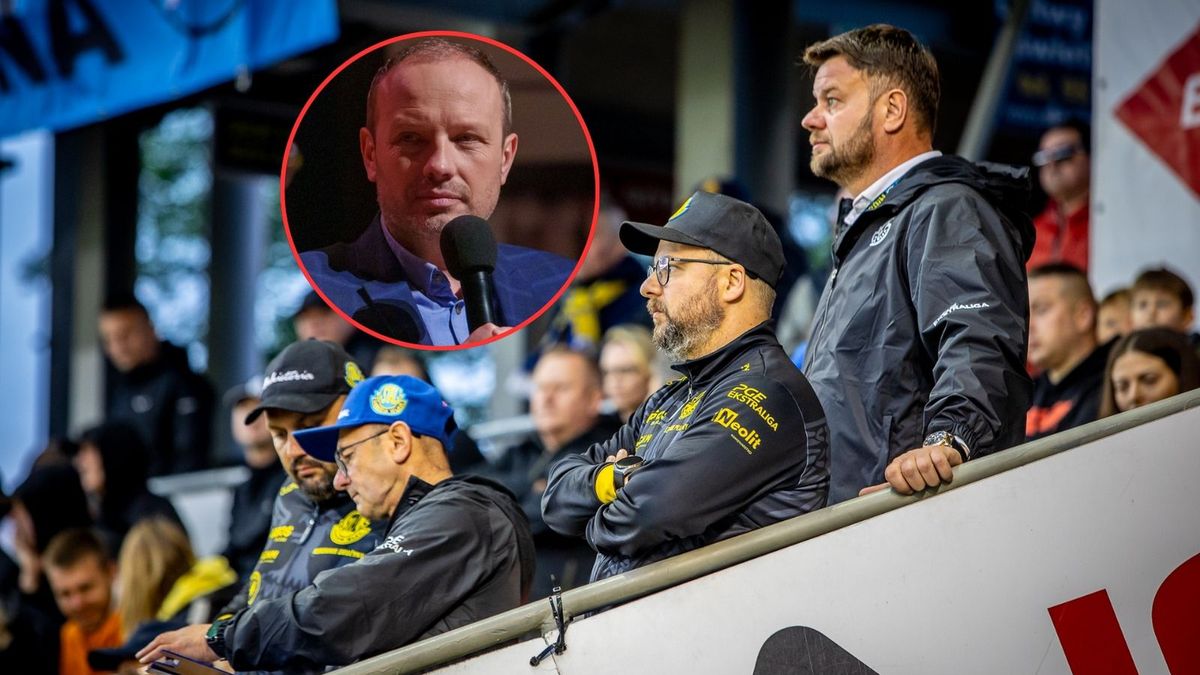 WP SportoweFakty / Tomasz Jocz/ Wojciech Ogonowski / Na zdjęciu: Sztab szkoleniowy i prezes Stali Gorzów oraz Marcin Majewski (w kółku)