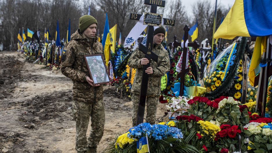 Pogrzeb ukraińskiego żołnierza w Ukrainie