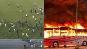 Spalony autobus. Ranny sędzia. Mecz przerwany w 39. minucie