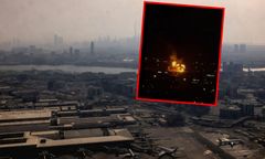 Atak dronów na Dubaj. Pożar zbiornika z paliwem w pobliżu lotniska