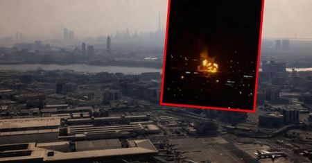 Atak dronów na Dubaj. Pożar zbiornika z paliwem w pobliżu lotniska